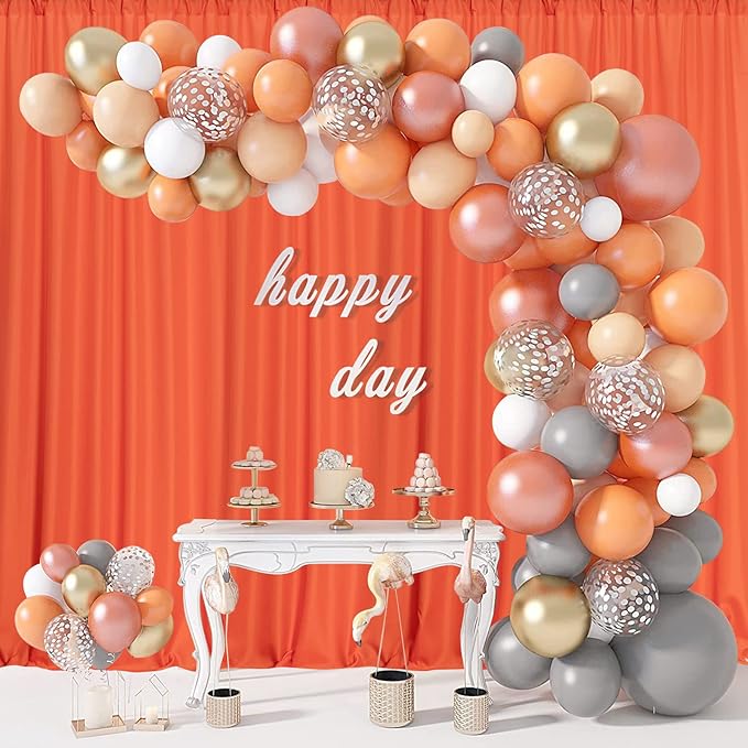 MYSKY HOME Orange Backdrop Curtains - Image 4