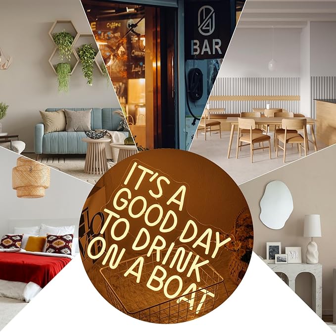 It's A Good Day To Drink On A Boat Neon Sign, Boat Drink Neon light, Bar Art - Image 6