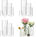 15 Pack Glass Cylinder Vase for Centerpieces, Hurricane Floating Candle by Unknown