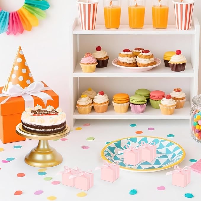 EUSOAR Candy Boxes Party Favors, Mini Bakery Cookies Box Square Paper Chocolate - Image 6