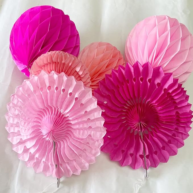 12pcs 6'' 8'' Honeycomb Balls Tissue Paper Fans Party Honeycomb Ball Fans Wall - Image 4