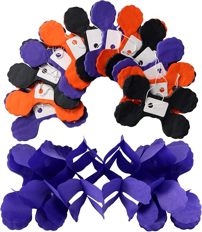 Black-Orange Purple Halloween Party-Decorations Streamers-Garland - Image 4