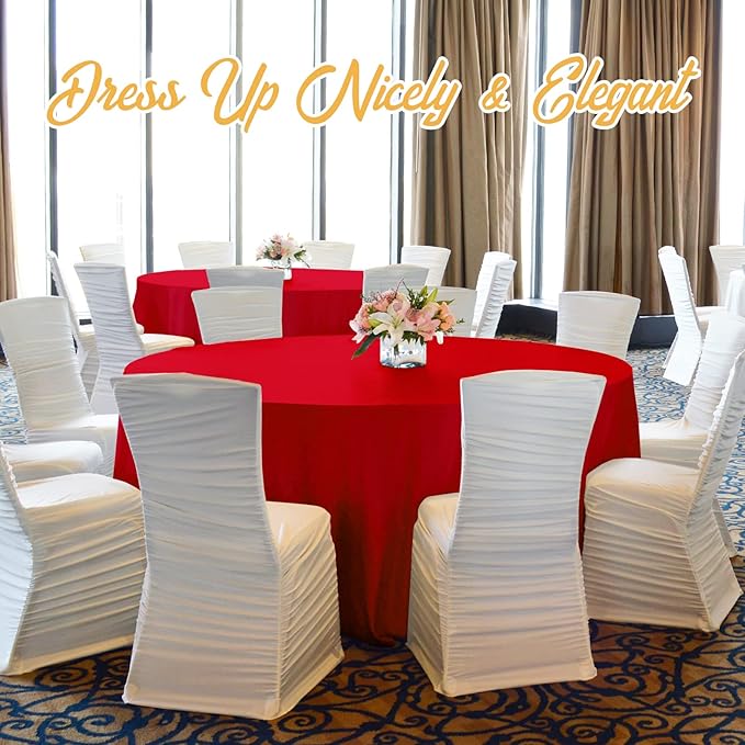 BRILLMAX 6 Pack Red Round Tablecloths 120 Inch - Image 8