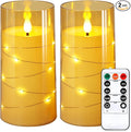NURADA 3"x6"Flickering Flameless Candles: Built-in Star String Lights Acrylic by NURADA