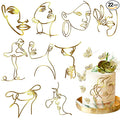 Kigley 22 Pcs Minimalist Art Lady Face Cake Topper Butterflies Cake Decoration by Kigley