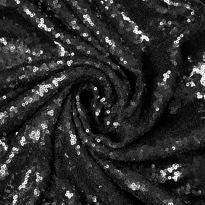JYFLZQ Black Sequin Backdrop Curtains 4ft x 8ft 2 Panels Glitter Photo Booth - Image 6