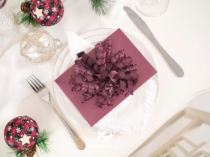 HUIHUANG Christmas Bows for Gift Wrapping Burgundy Curly Gift Bow 5 inch x 8 - Image 8