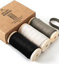 Vitalizart Velvet Ribbon Black White Set 3/8" x 15 Yd Wooden Spool Fabric Trim by Vitalizart
