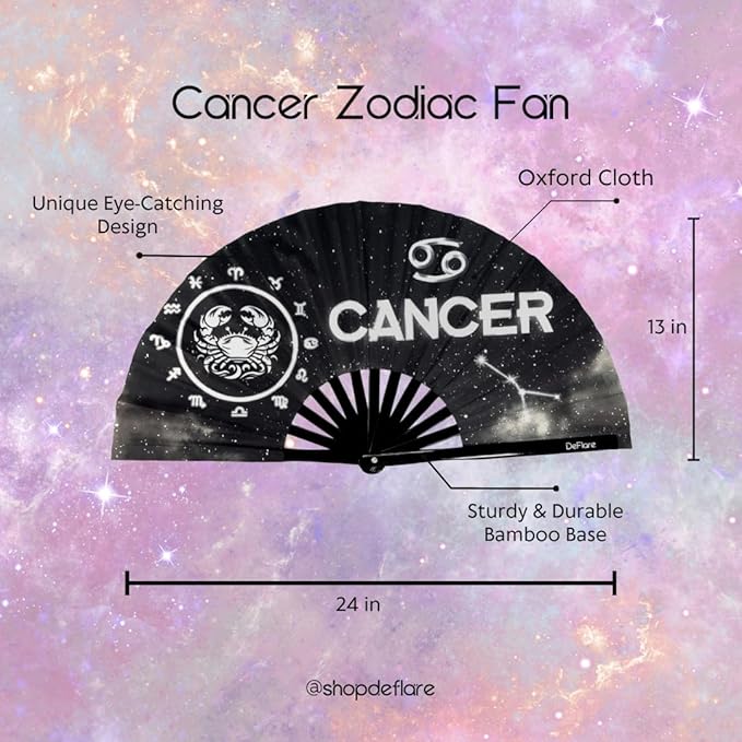 DeFlare | Cosmic Zodiac Rave Fan | Zodiac Sign Hand Fan | Astrology Rave Fan | - Image 5