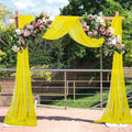 Wedding Arch Draping Fabric 20 Ft Yellow Chiffon Drapes by CHHEART