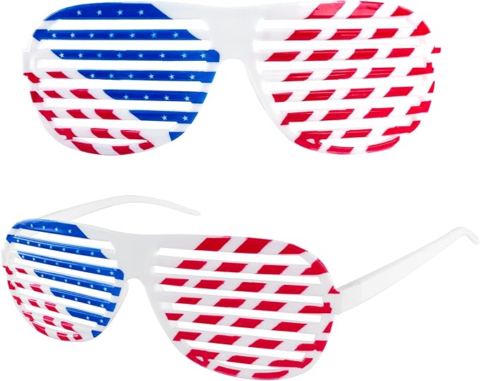 American Flag USA Patriotic Design Plastic Shutter Glasses Shades Sunglasses - Image 2