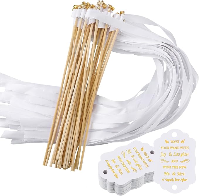 Junkin 100 Pcs Wedding Wands Streamers by Junkin