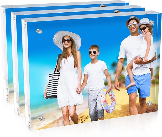 8x10 Inches Acrylic Picture Frames 3 Pack, Double Sided Magnetic Photo Frames by laapee