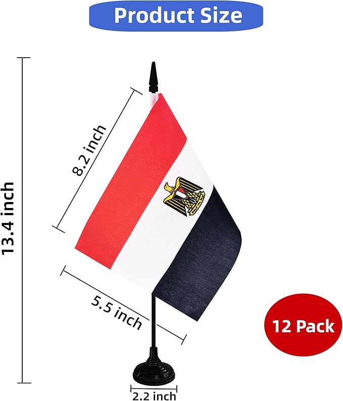 Egypt Desk Flag, 12 Pack Egyptian Table Office Flag - Image 2
