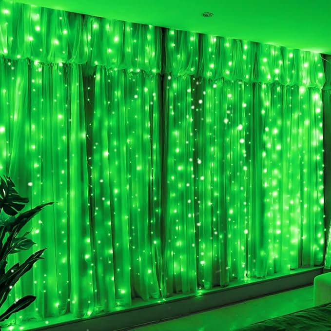 HXWEIYE 300LED Fairy Curtain Lights, 9.8x9.8Ft USB Plug-in 8 Modes Christmas by LightUpYourHomewHXWEIYE