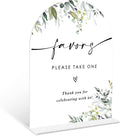 Greenery Favors Sign, 6 x 8 Inch White Arch Acrylic Wedding Sign by Qoqxjodd