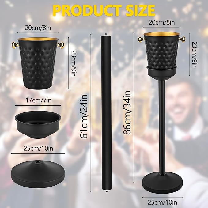 Champagne Bucket with Stand, 5L Ice Bucket with Stand, Wine Chiller Bucket - Image 4