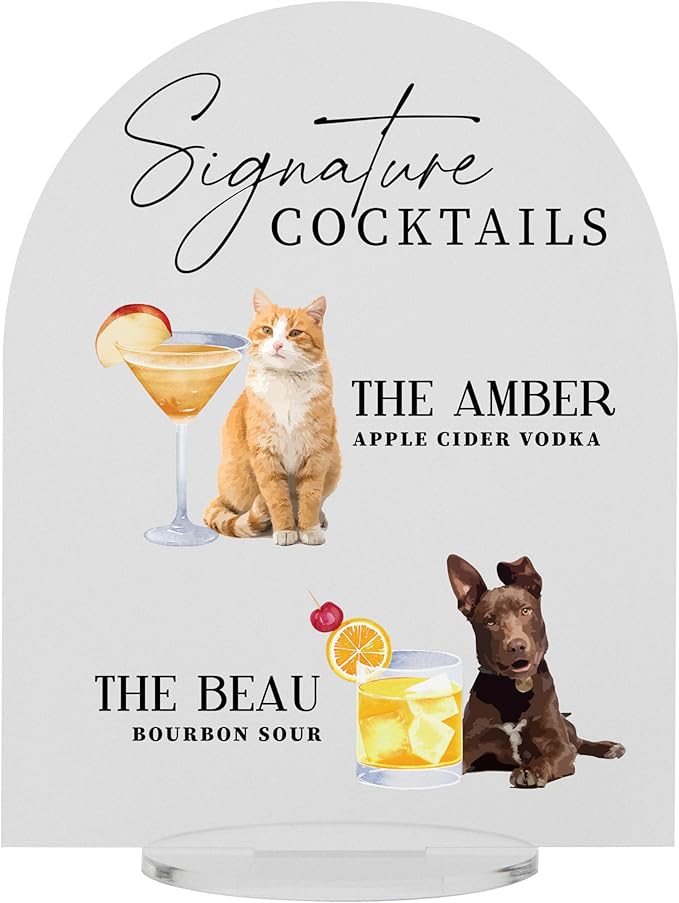 Pet Signature Drink Wedding Signs by Elation+Factory+Co.