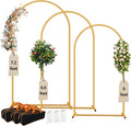 3-Pack Metal Arch Backdrop Stand Set Heavy Duty Rust-Proof Wedding Decoration by Eco+Moda
