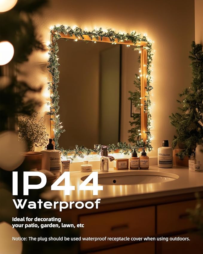 Brightown-Christmas-String-Lights, 100-Count 26.5ft Clear Incandescent Bulb - Image 5