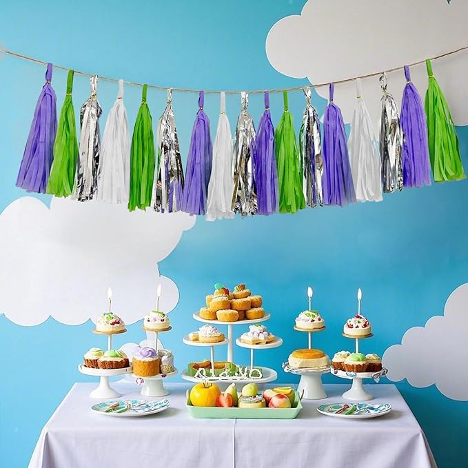 Tissue Paper Tassel Garland Banner, Party Decorations - Image 4
