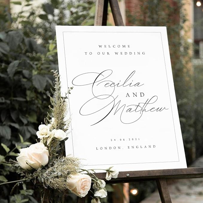 Welcome Wedding Sign Personalized, Personalized Wedding Welcome Sign by CENOVACY