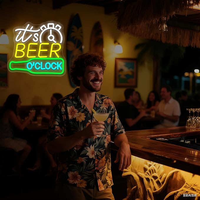 Its Beer O’Clock Neon Sign for Wall Decor Beer Neon Light for Man Cave Dimmable - Image 4