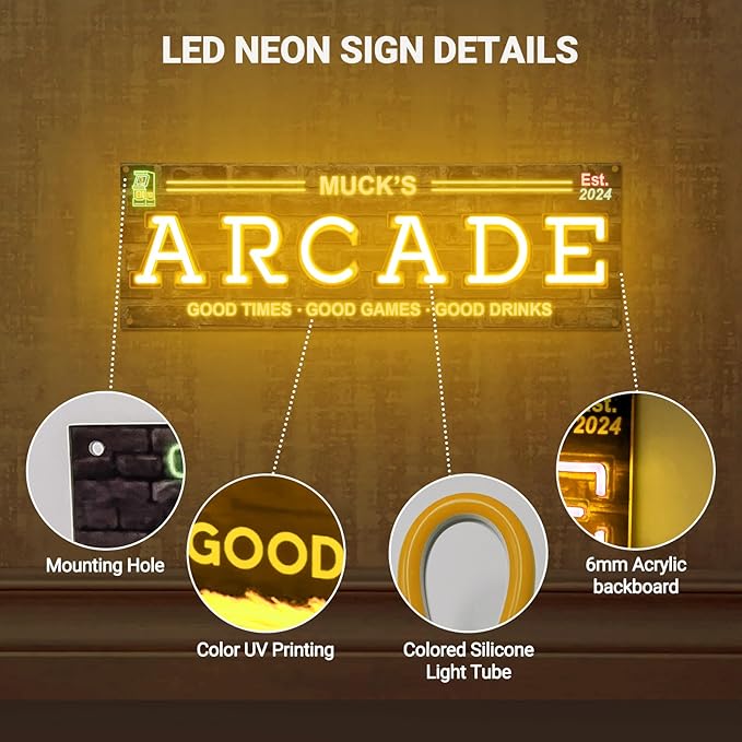Custom Arcade Neon Sign for Wall Decor, Personalized LED Neon Name Sign - Image 5