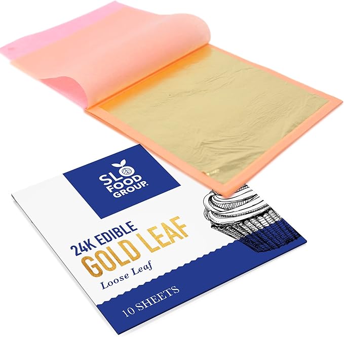 Slofoodgroup - 24 Karat Edible Gold Leaf Loose Sheets - 10 Sheets Gold Leaf Per - Image 2