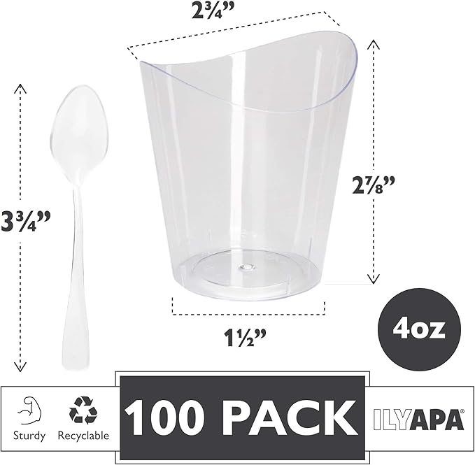 Ilyapa 4oz Plastic Dessert Cups - Image 2