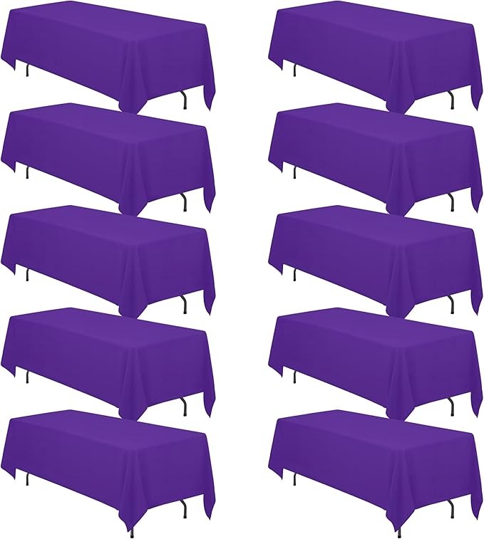 BRILLMAX 10 Pack Purple Tablecloths 70 x 120 Inch by BRILLMAX