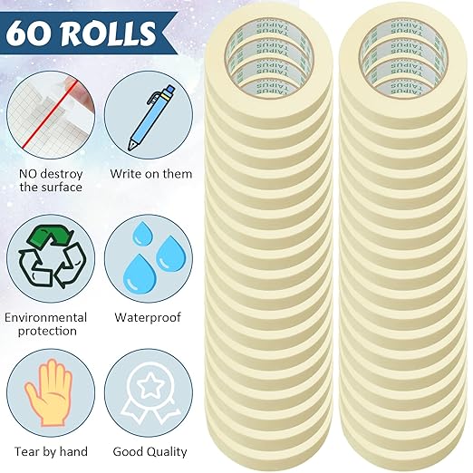 Masking Tape Bulk General Purpose Masking Painting Tape 55 Yards - Image 2