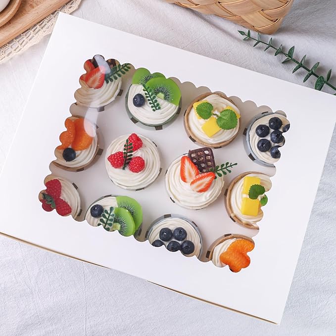VGOODALL 6PCS White Cupcake Containers - Image 5