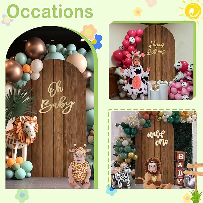 Wood Arch Cover 6.6ft Arch-Backdrop-Cover Jungle Theme Arched Stand Covers - Image 2