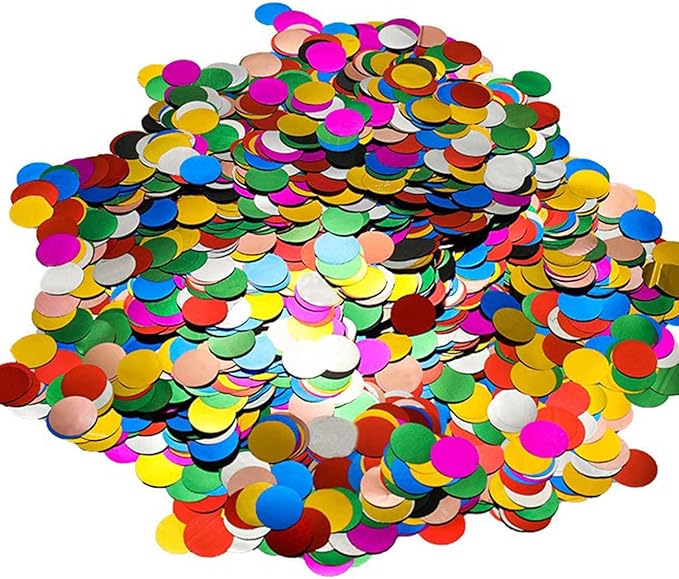 Multicolor Metallic Foil Confetti Round Dots Glitter Rainbow Table Confetti by SIPRKAICT