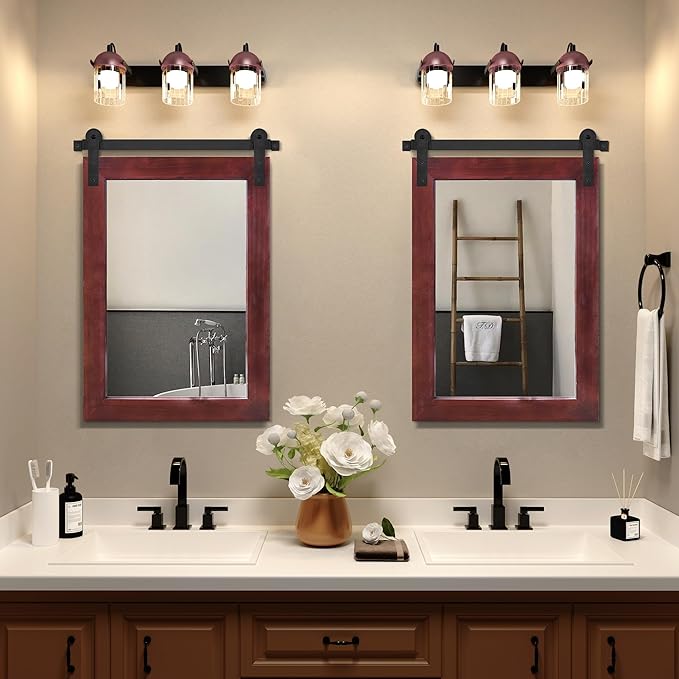 COGOOD Farmhouse Barn Door Mirror - Image 3