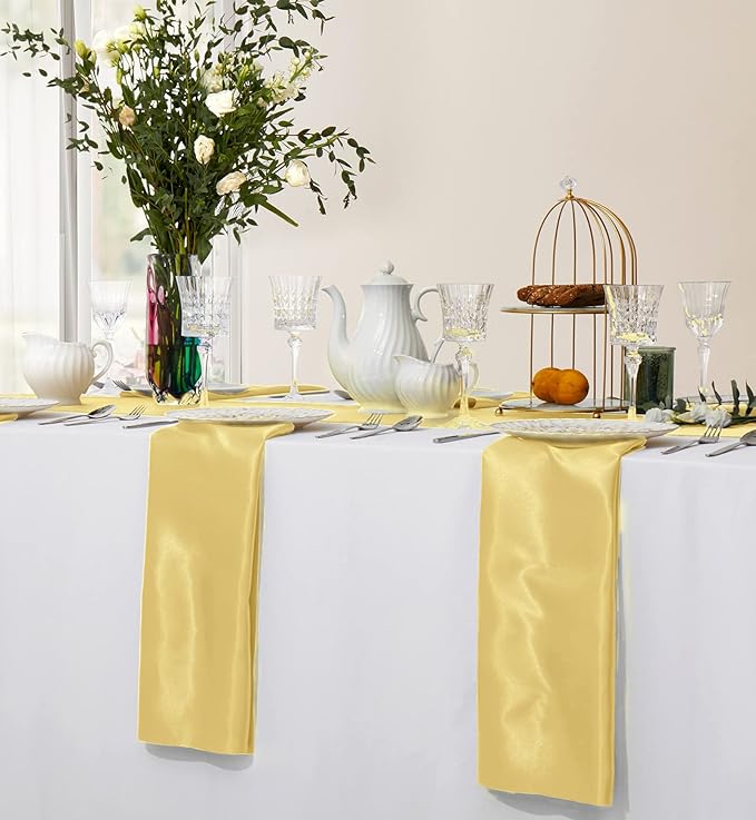 Horbaunal 16 Pack Gold Satin Napkins 20 x 20 Inch, Square Soft Table Dinner - Image 5