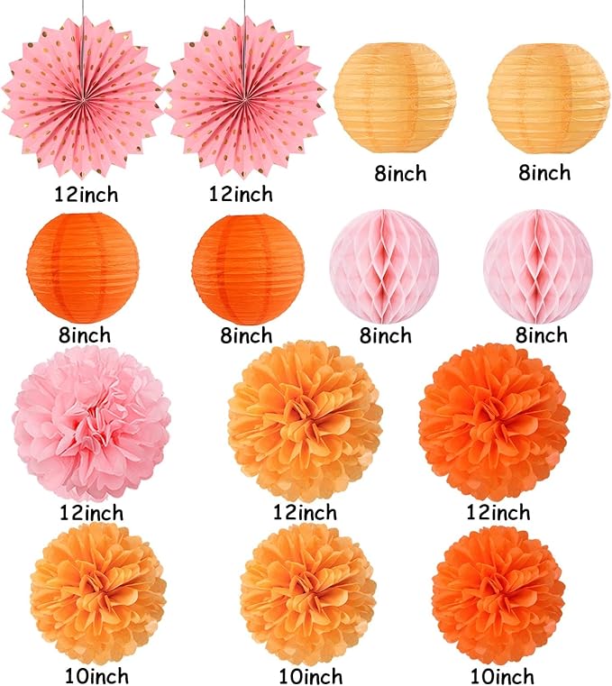 Pink-Orange Groovy-Thanksgiving Engagement Party-Decorations - Image 2