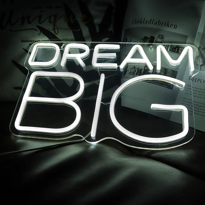 Dream-Big Neon Sign For Wall Decor In Bedroom or Bar, Dream Led Neon Sign For by vinray