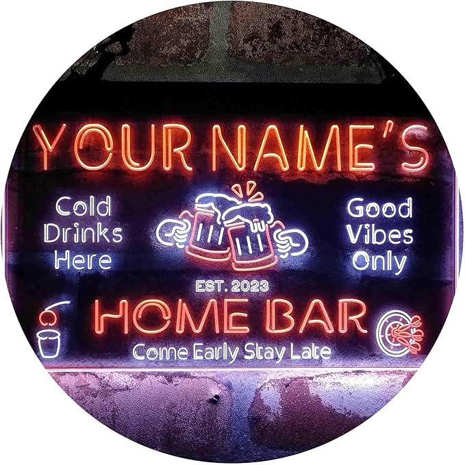 ADVPRO Personalized Your Name Custom Home Bar Beer Established Year Dual Color by ADVPRO