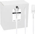 WELLIFE 144 Pack Silver Plastic Cutlery, Disposable Silver Flatware Includes： by WELLIFE