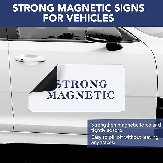 DIYMAG 2Pcs Blank Car Magnets, 24x12 Inch Cars Door Magnet Signs Rounded - Image 4