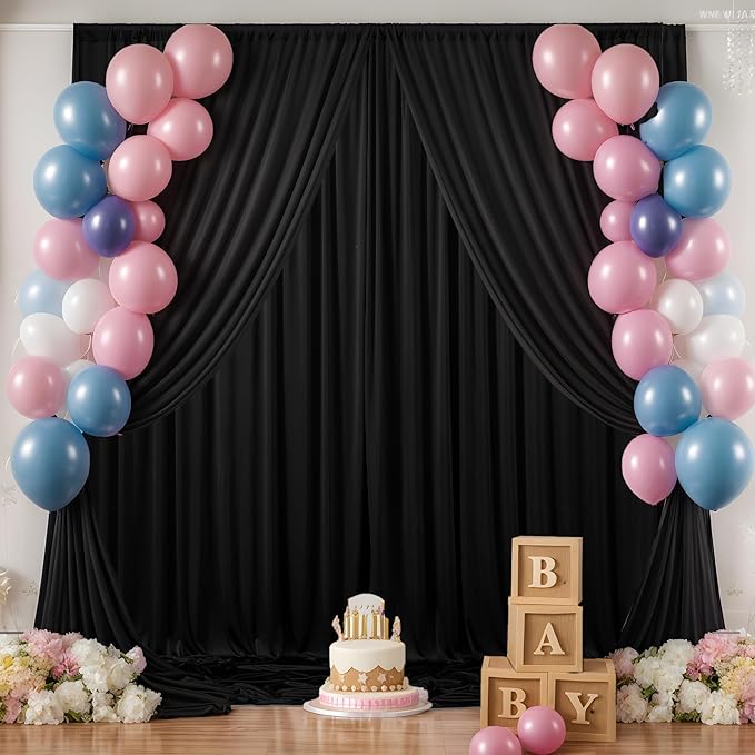 10×14ft Wrinkle Free Black Backdrop Curtain - Image 8
