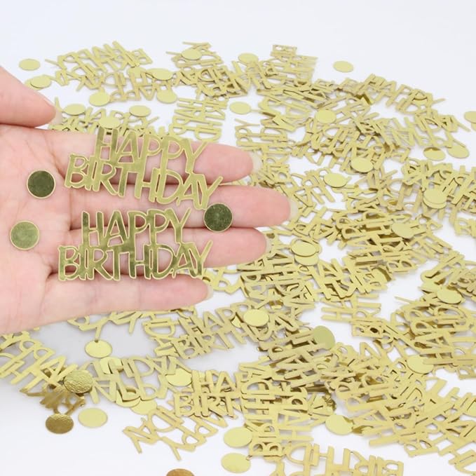270 PC Gold Happy Birthday Confetti by Blopee