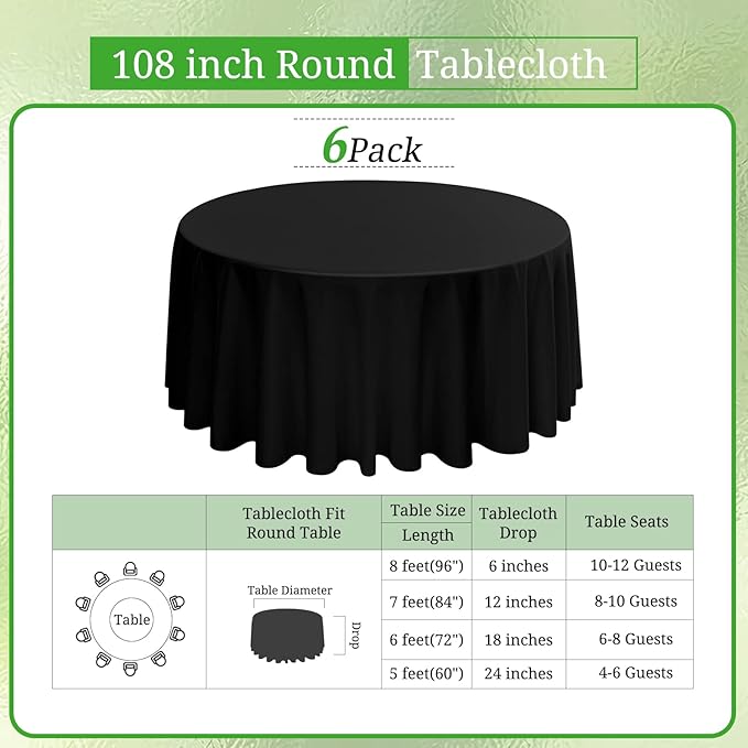 6 Pack Round Tablecloths - Image 2