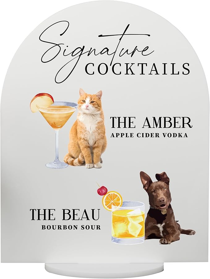 Pet Signature Drink Wedding Signs by Elation+Factory+Co.