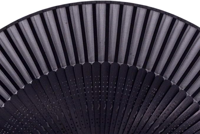 Amajiji 8.27" Hand Held Bamboo Silk Folding Fan Hand Fan, Chinese/Japanese - Image 4