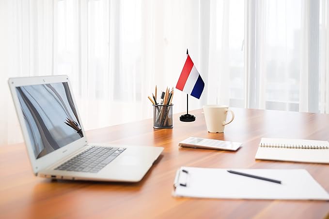 Netherlands Dutch Deluxe Desk Flag Set, Small Mini Miniature Netherlands Dutch - Image 4