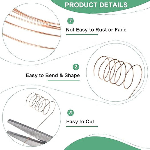 0.3mm Jewelry Wire, 28 Gauge 328FT Craft Wire Copper Beading Wire - Image 2