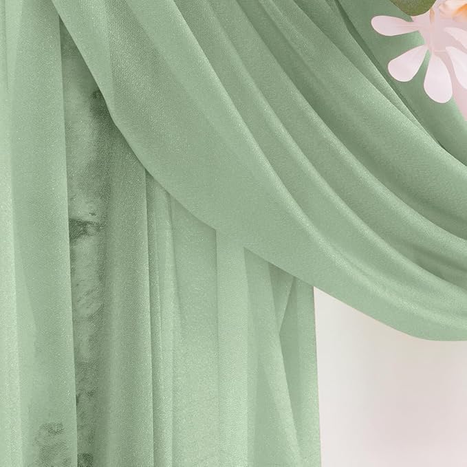 Sage Green Wedding Arch Draping Fabric 29" x 20 FT Wedding Drapes - Image 4